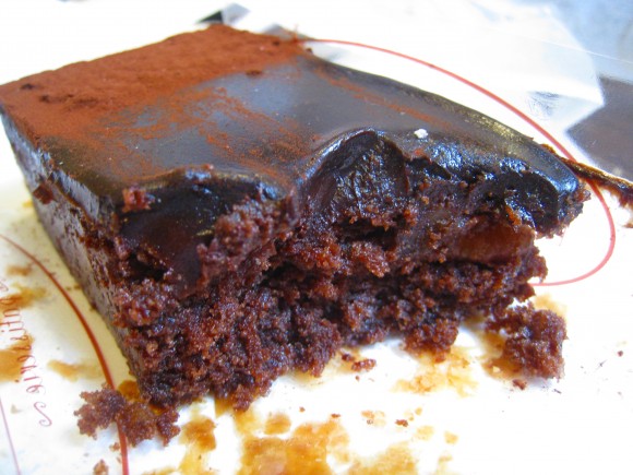 Financier - chocolate walnut cake w dense choc ganache