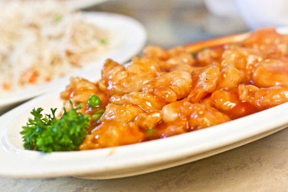 Sweet and sour shrimp at China Sea